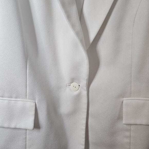 Ben Marc White Blazer Jacket Long Size 18 Vintage Retro Party Formal Wedding - Picture 7 of 11